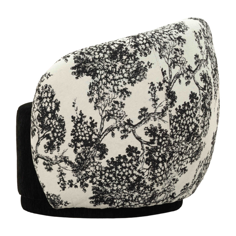 Fauteuil lounge noir et blanc polyester 90x78x74 cm Okinawa Mauro Ferretti - 4