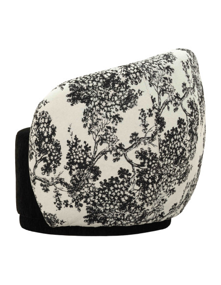 Fauteuil lounge noir et blanc polyester 90x78x74 cm Okinawa Mauro Ferretti - 4