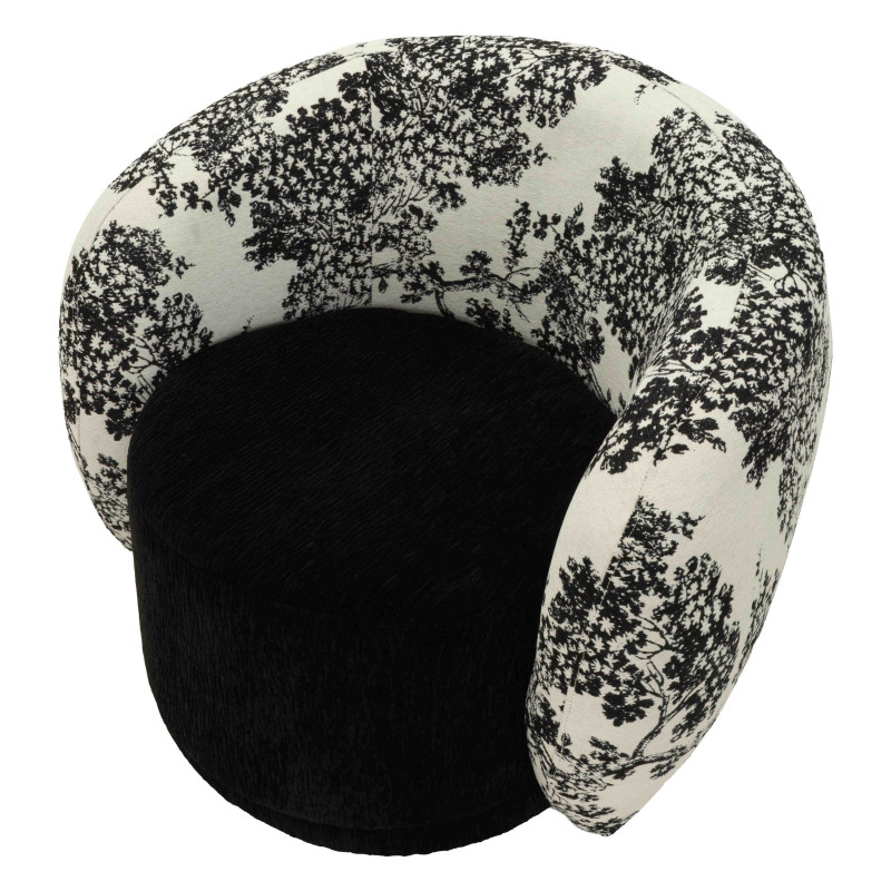 Fauteuil lounge noir et blanc polyester 90x78x74 cm Okinawa Mauro Ferretti - 5