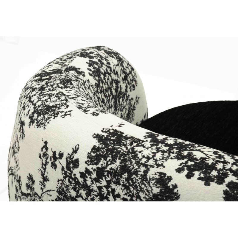 Fauteuil lounge noir et blanc polyester 90x78x74 cm Okinawa Mauro Ferretti - 8