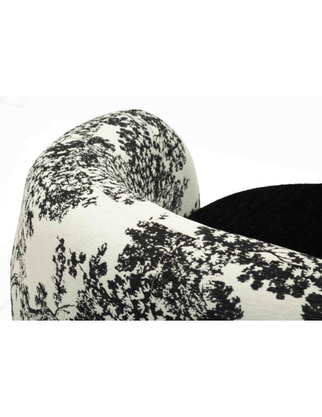 Fauteuil lounge noir et blanc polyester 90x78x74 cm Okinawa Mauro Ferretti - 8