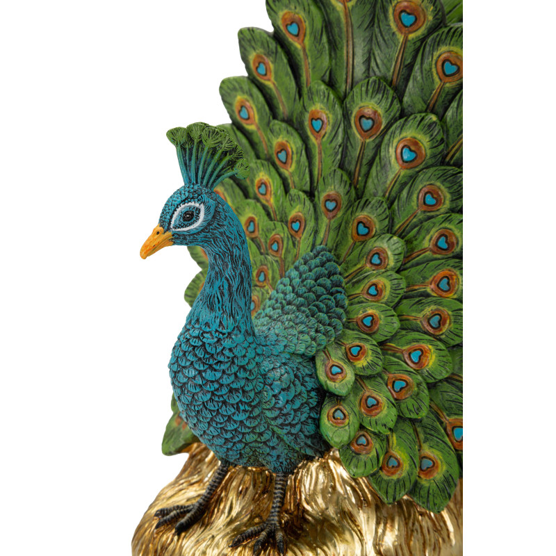 Serre-livres paon bleu vert doré en polyrésine 20x15x19 cm Pavone Mauro Ferretti - 5