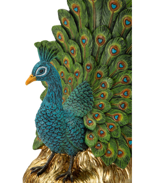 Serre-livres paon bleu vert doré en polyrésine 20x15x19 cm Pavone Mauro Ferretti - 5