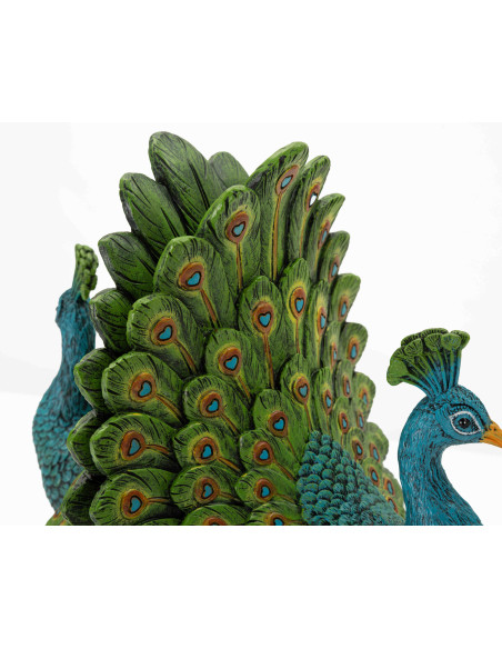Serre-livres paon bleu vert doré en polyrésine 20x15x19 cm Pavone Mauro Ferretti - 6