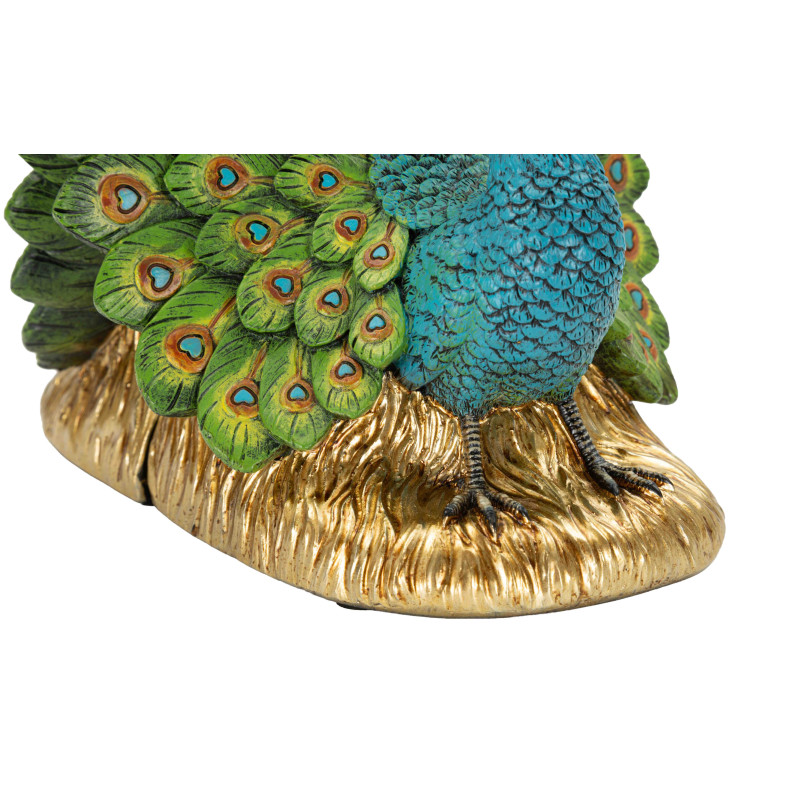 Serre-livres paon bleu vert doré en polyrésine 20x15x19 cm Pavone Mauro Ferretti - 7