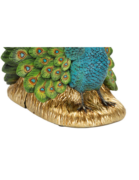 Serre-livres paon bleu vert doré en polyrésine 20x15x19 cm Pavone Mauro Ferretti - 7