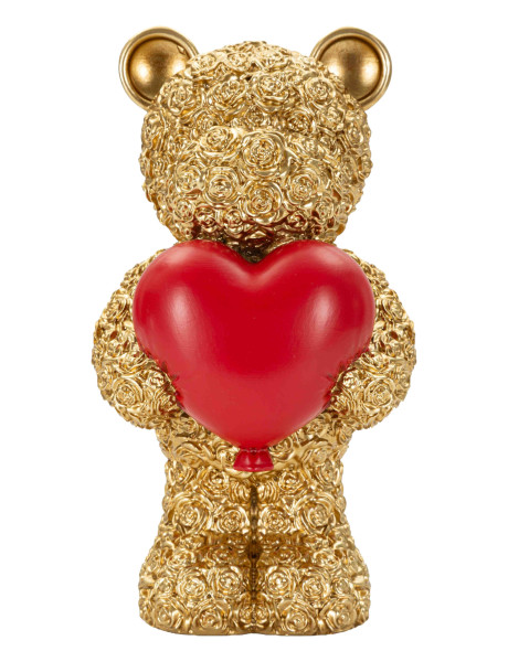Statuette ourson doré cœur rouge 16 cm Gilded Bear Mauro Ferretti - 1