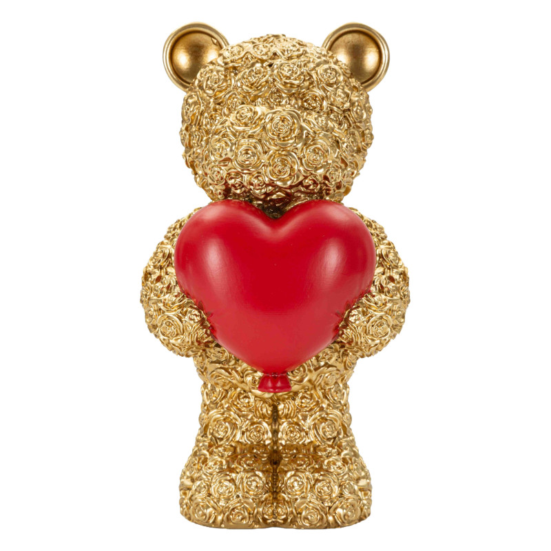 Statuette ourson doré cœur rouge 16 cm Gilded Bear Mauro Ferretti - 1