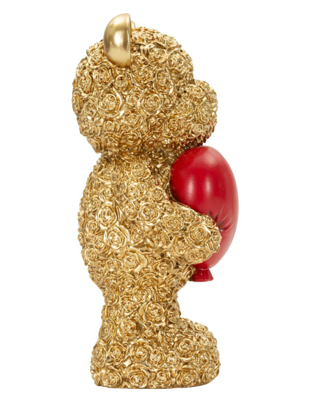 Statuette ourson doré cœur rouge 16 cm Gilded Bear Mauro Ferretti - 3