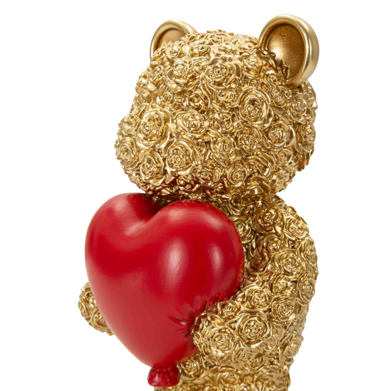 Statuette ourson doré cœur rouge 16 cm Gilded Bear Mauro Ferretti - 5