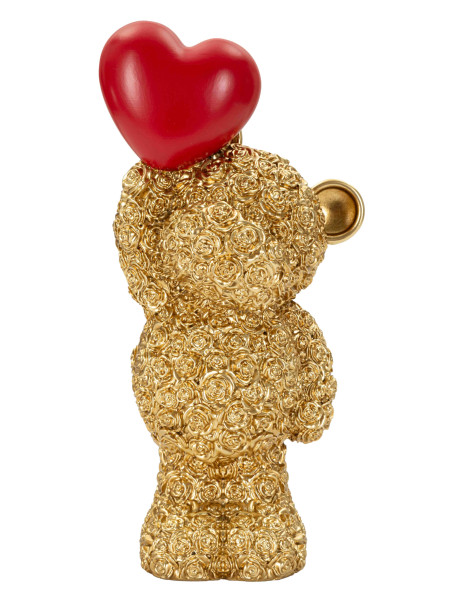 Sculpture ours doré cœur rouge en polyrésine 9x6,5x18,8 cm Gilded Bear Mauro Ferretti - 1