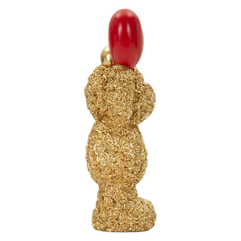 Sculpture ours doré cœur rouge en polyrésine 9x6,5x18,8 cm Gilded Bear Mauro Ferretti - 3