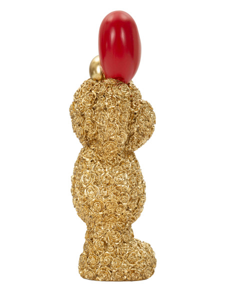 Sculpture ours doré cœur rouge en polyrésine 9x6,5x18,8 cm Gilded Bear Mauro Ferretti - 3
