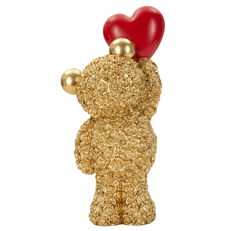Sculpture ours doré cœur rouge en polyrésine 9x6,5x18,8 cm Gilded Bear Mauro Ferretti - 4