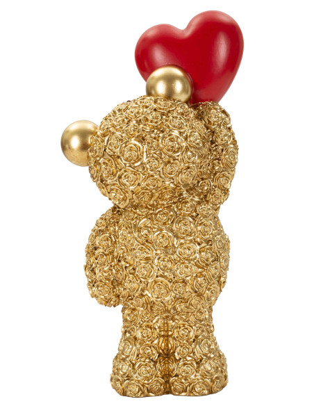 Sculpture ours doré cœur rouge en polyrésine 9x6,5x18,8 cm Gilded Bear Mauro Ferretti - 4
