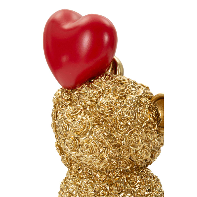 Sculpture ours doré cœur rouge en polyrésine 9x6,5x18,8 cm Gilded Bear Mauro Ferretti - 5