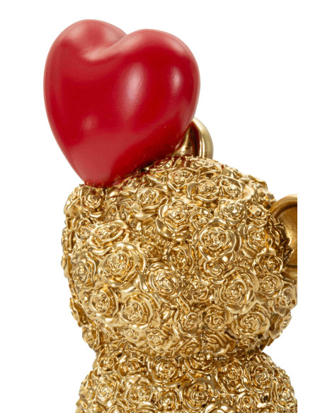 Sculpture ours doré cœur rouge en polyrésine 9x6,5x18,8 cm Gilded Bear Mauro Ferretti - 5