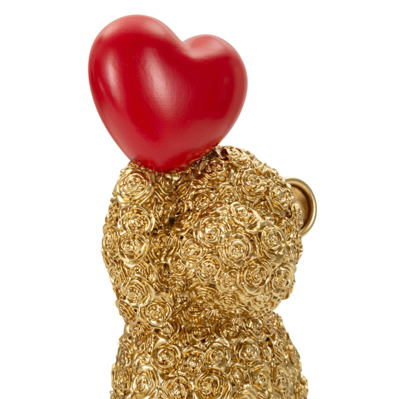 Sculpture ours doré cœur rouge en polyrésine 9x6,5x18,8 cm Gilded Bear Mauro Ferretti - 6