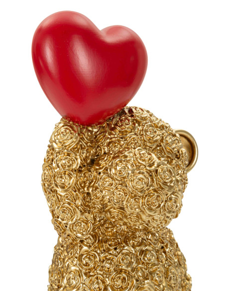 Sculpture ours doré cœur rouge en polyrésine 9x6,5x18,8 cm Gilded Bear Mauro Ferretti - 6