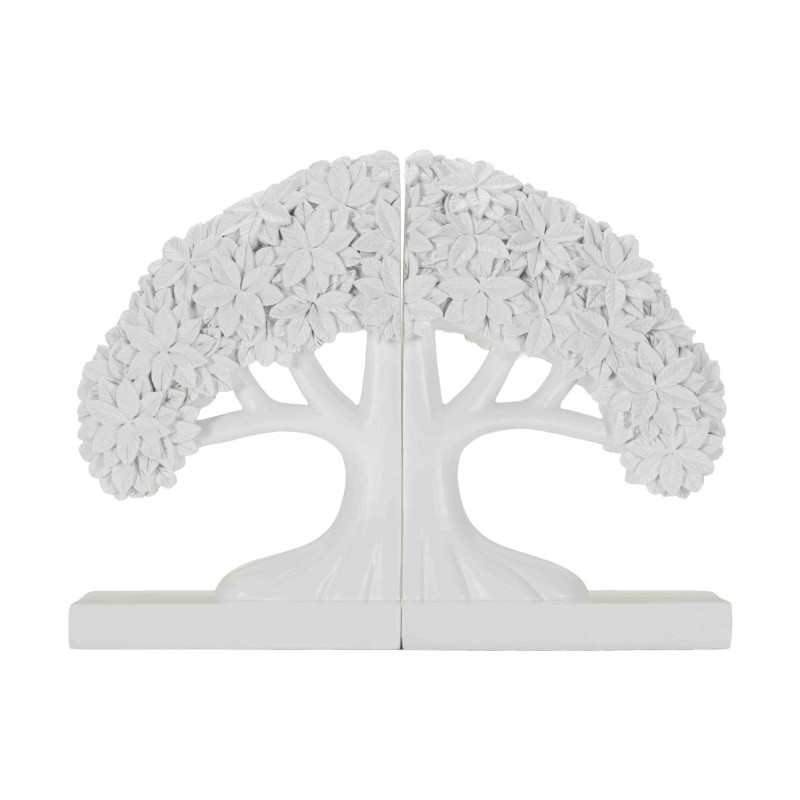 Serre-livres arbre blanc en polyrésine 23,5x8x18 cm Albero Mauro Ferretti - 3