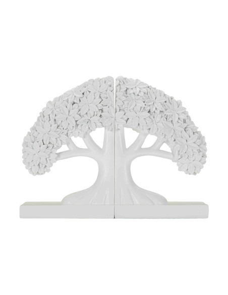 Serre-livres arbre blanc en polyrésine 23,5x8x18 cm Albero Mauro Ferretti - 3