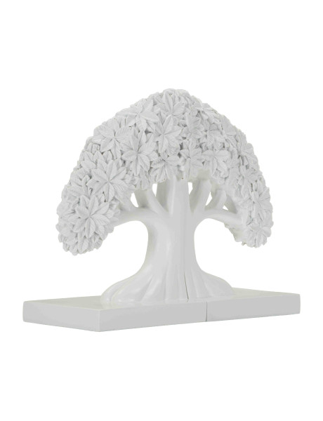 Serre-livres arbre blanc en polyrésine 23,5x8x18 cm Albero Mauro Ferretti - 1