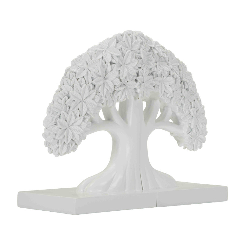 Serre-livres arbre blanc en polyrésine 23,5x8x18 cm Albero Mauro Ferretti - 1