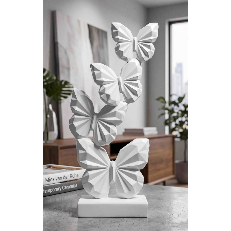 Statue papillons blanche 26 cm Butterfly Mauro Ferretti - 2