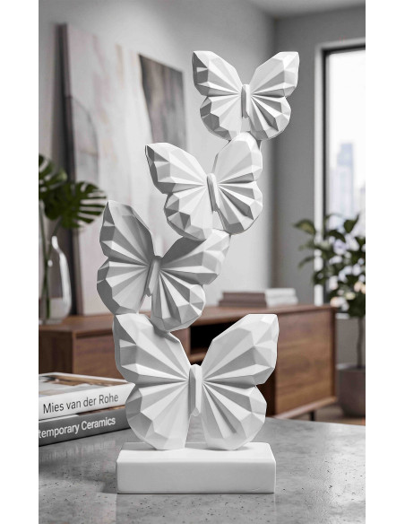 Statue papillons blanche 26 cm Butterfly Mauro Ferretti - 2