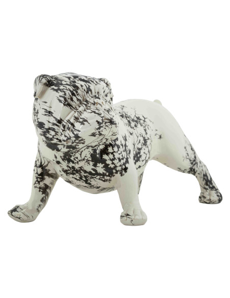 Statue bouledogue décorative noir blanc 38 cm Okinawa Mauro Ferretti - 2
