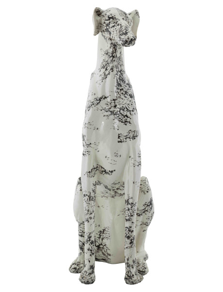 Statue chien décorative noir blanc 78 cm Okinawa Mauro Ferretti - 1