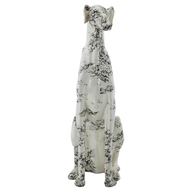 Statue chien décorative noir blanc 78 cm Okinawa Mauro Ferretti - 1