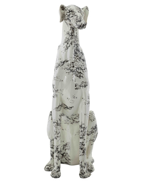 Statue chien décorative noir blanc 78 cm Okinawa Mauro Ferretti - 1