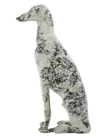 Statue chien décorative noir blanc 78 cm Okinawa Mauro Ferretti - 2