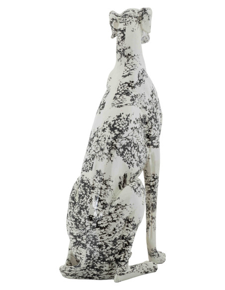 Statue chien décorative noir blanc 78 cm Okinawa Mauro Ferretti - 3