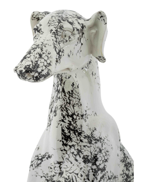 Statue chien décorative noir blanc 78 cm Okinawa Mauro Ferretti - 4