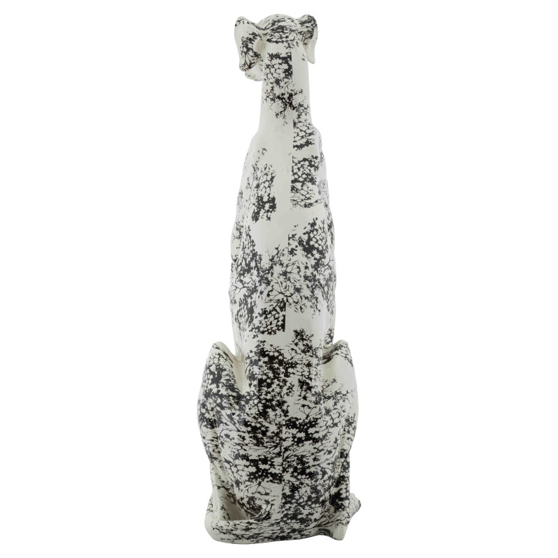Statue chien décorative noir blanc 78 cm Okinawa Mauro Ferretti - 6