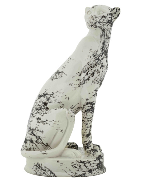 Statue léopard décorative noir blanc 42 cm Okinawa Mauro Ferretti - 1
