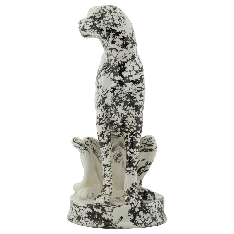 Statue léopard décorative noir blanc 42 cm Okinawa Mauro Ferretti - 2