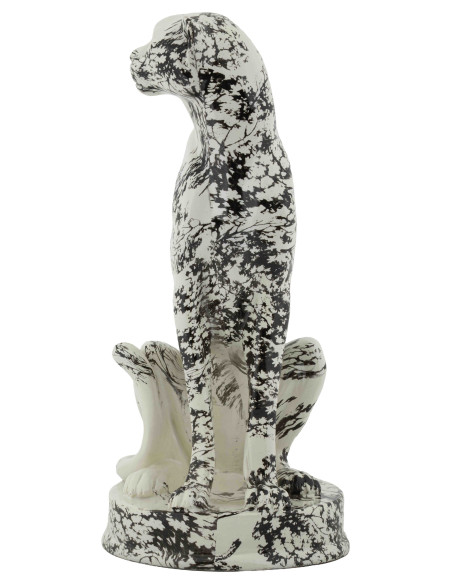 Statue léopard décorative noir blanc 42 cm Okinawa Mauro Ferretti - 2