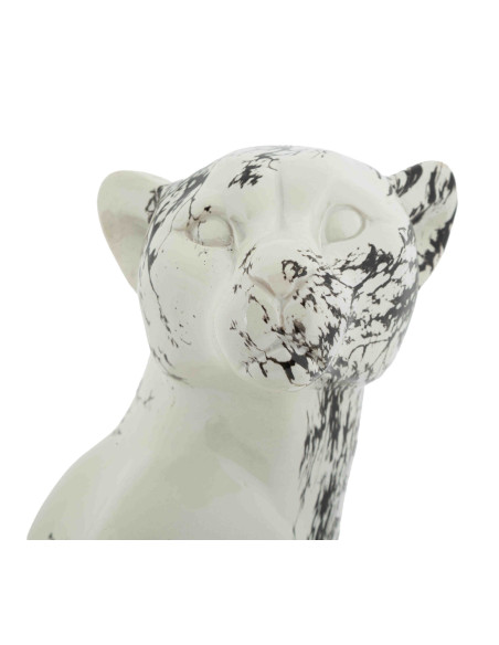 Statue léopard décorative noir blanc 42 cm Okinawa Mauro Ferretti - 4