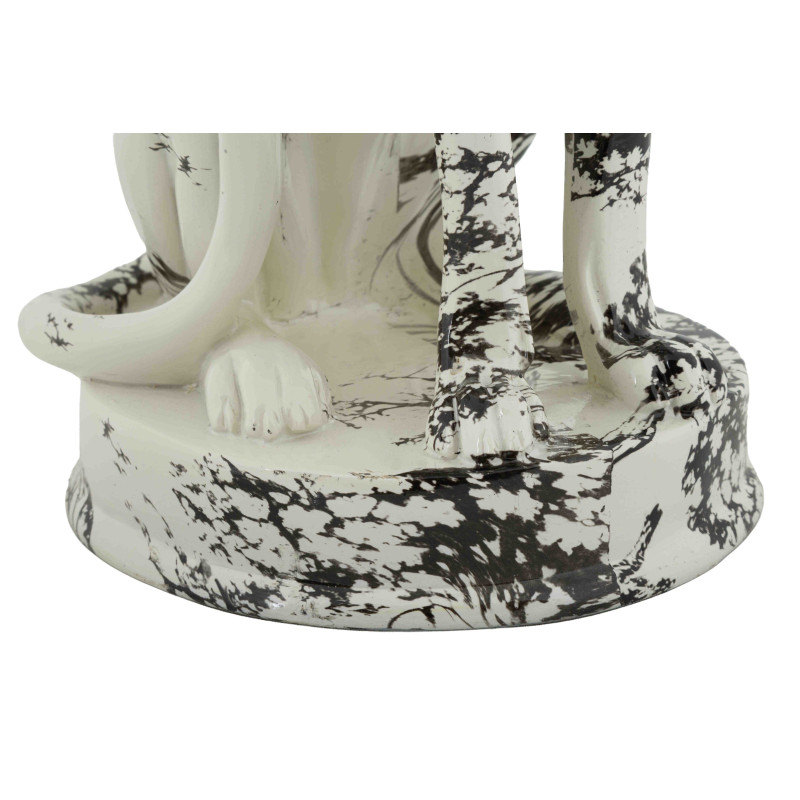 Statue léopard décorative noir blanc 42 cm Okinawa Mauro Ferretti - 5