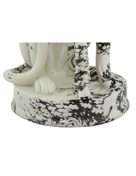 Statue léopard décorative noir blanc 42 cm Okinawa Mauro Ferretti - 5