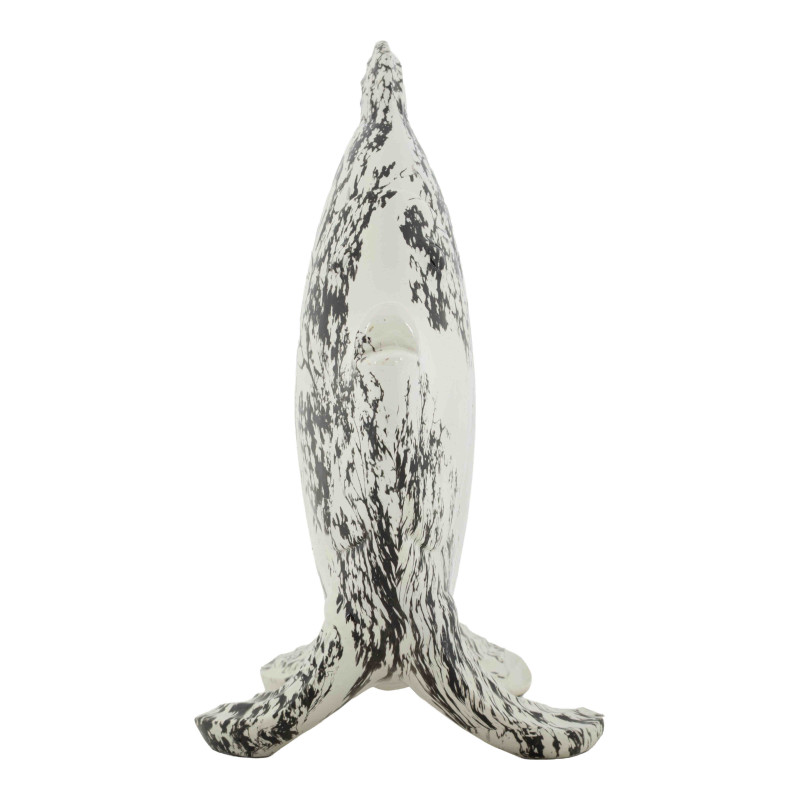 Statue poisson déco noir blanc 34 cm Okinawa Mauro Ferretti - 3