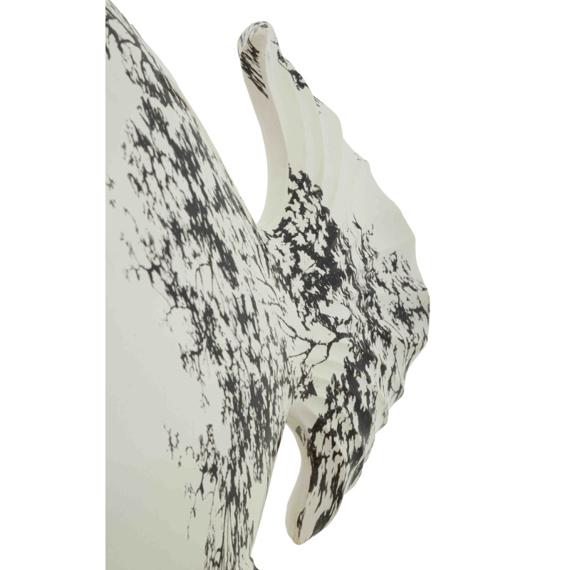 Statue poisson déco noir blanc 34 cm Okinawa Mauro Ferretti - 5