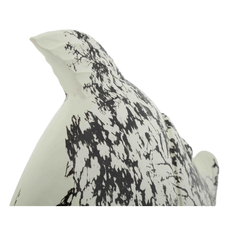 Statue poisson déco noir blanc 34 cm Okinawa Mauro Ferretti - 7