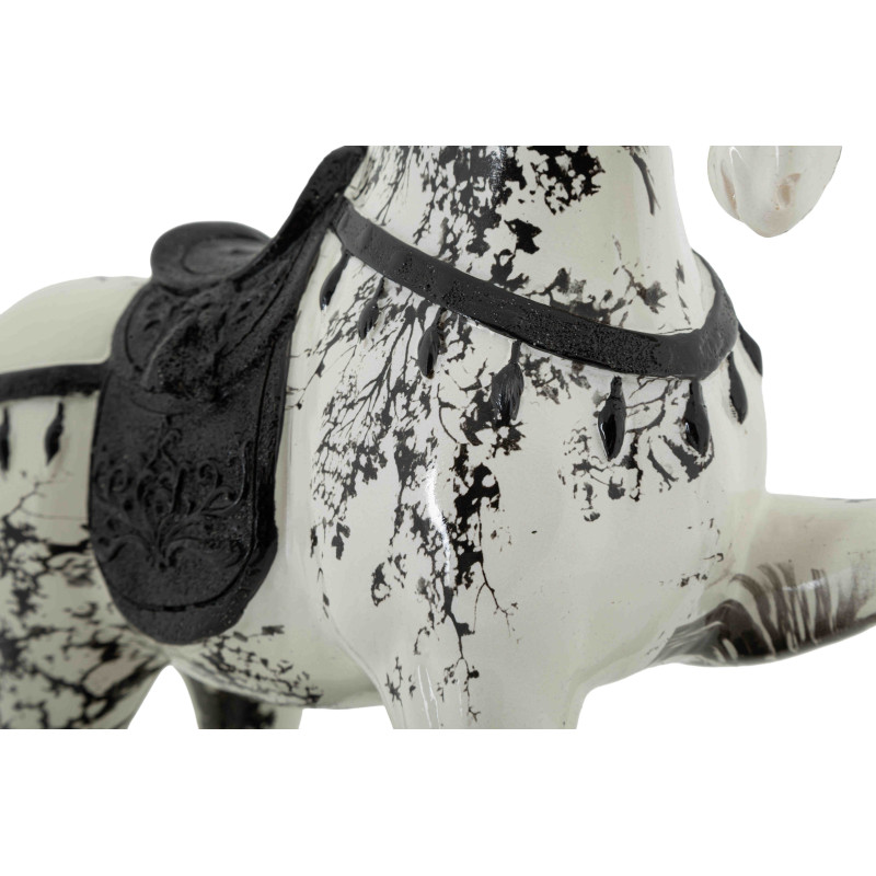 Statuette cheval cabré noir blanc 34 cm Okinawa Mauro Ferretti - 7