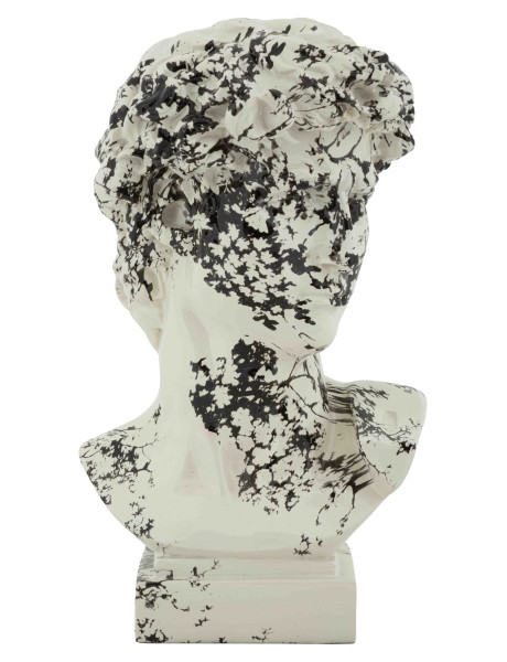 Buste décoratif antique noir blanc 30 cm Okinawa Mauro Ferretti - 1