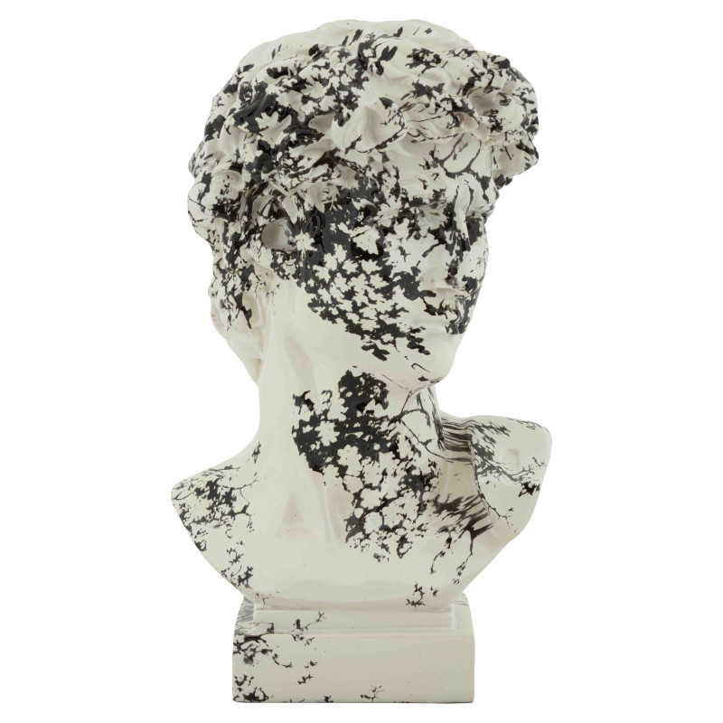 Buste décoratif antique noir blanc 30 cm Okinawa Mauro Ferretti - 1