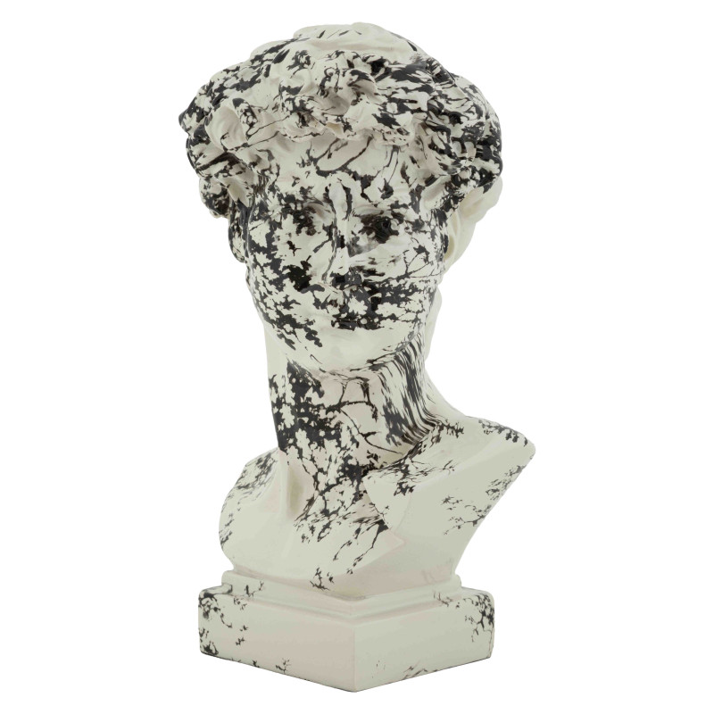 Buste décoratif antique noir blanc 30 cm Okinawa Mauro Ferretti - 2